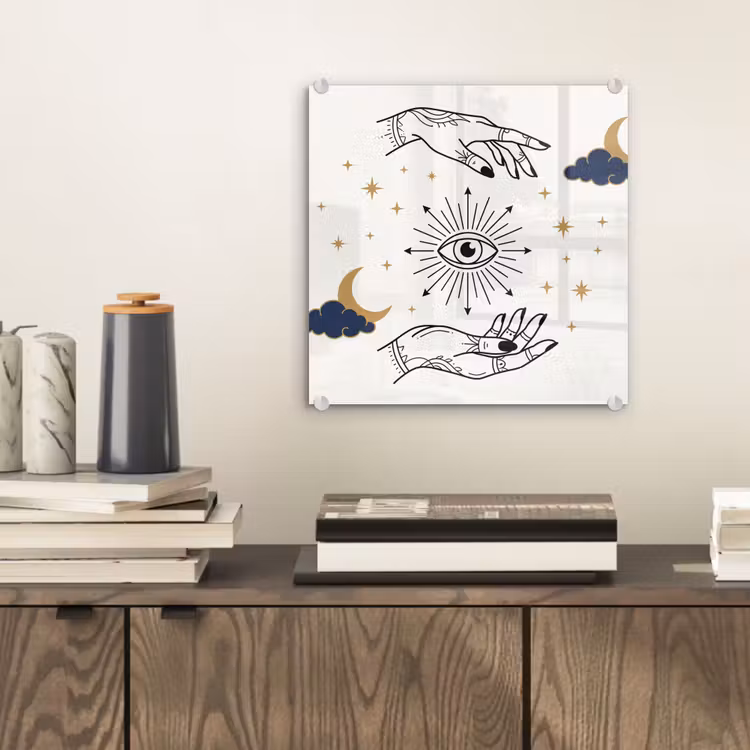 Glasbild - Hände – Mystik – Symbole — 2