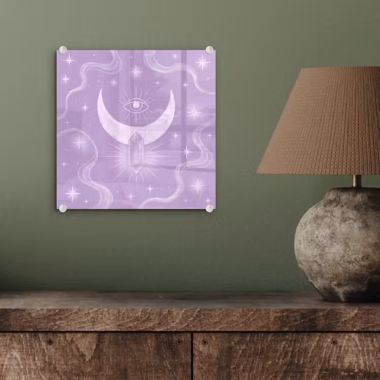 Glasbild - Mond – Mystik – Lila — 4