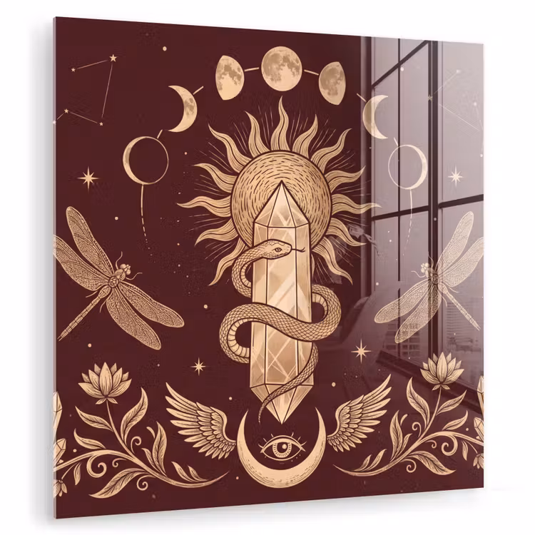 Glasbild - Mystik – Himmel – Gold — 1
