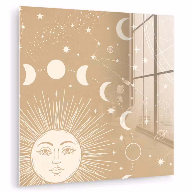 Glasbild - Sonne – Mond – Sterne — 1
