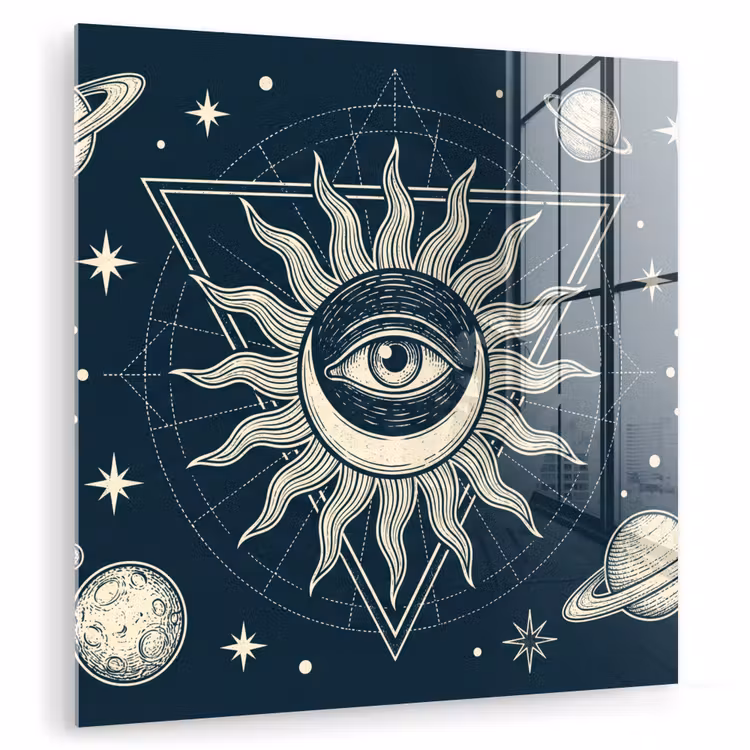 Glasbild - Sonne, Mond, Sterne — 1