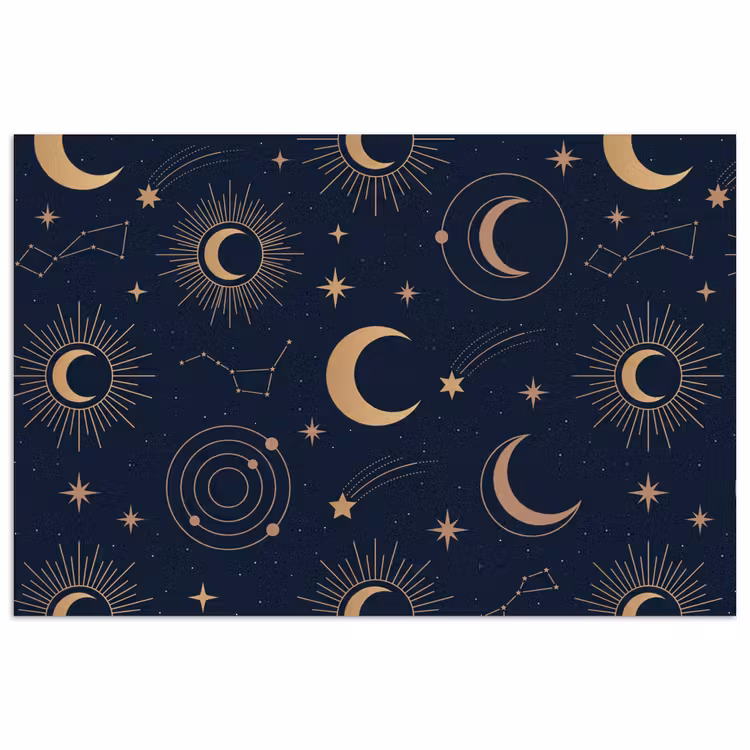 Poster - Mond – Sterne – Gold — 1