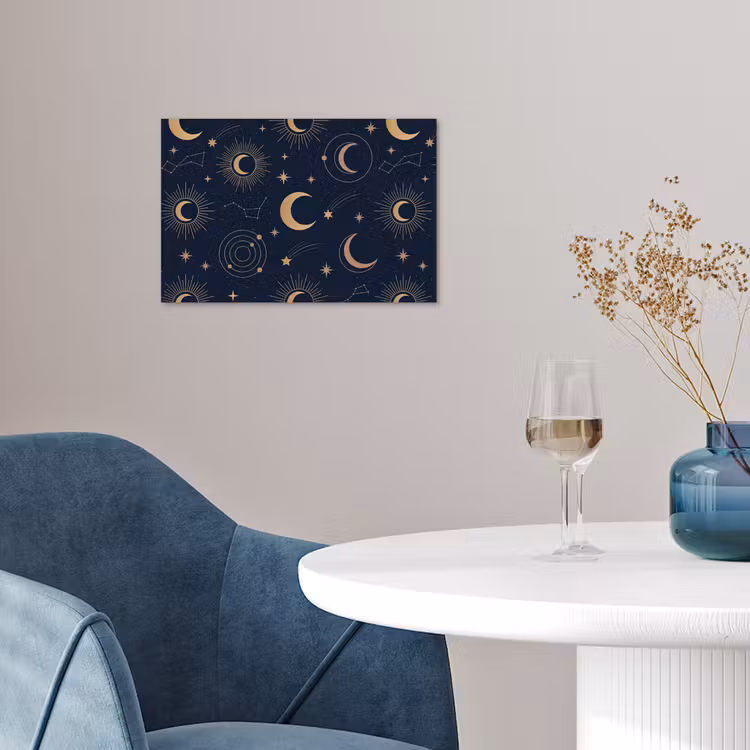 Poster - Mond – Sterne – Gold — 4