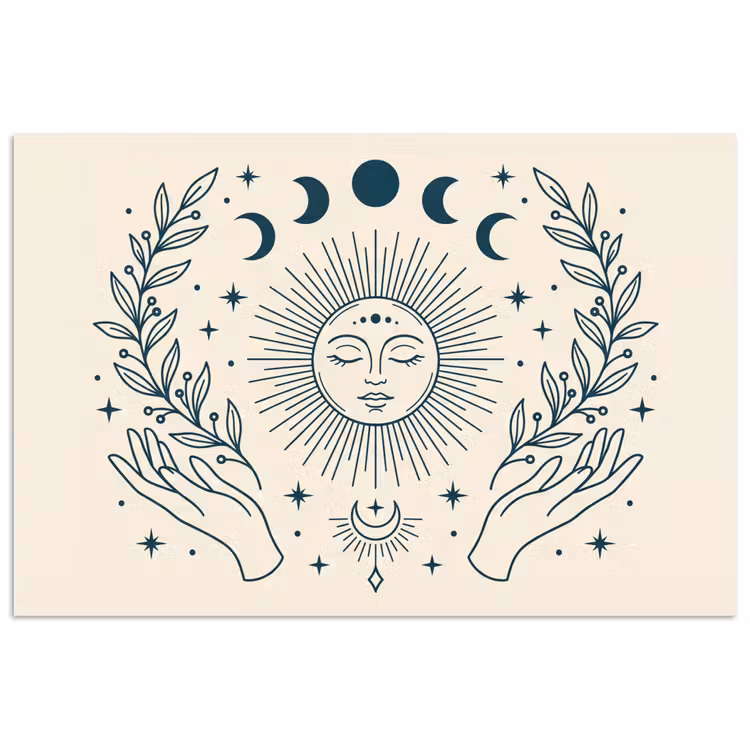 Poster - Sonne-Mond-Illustration — 1