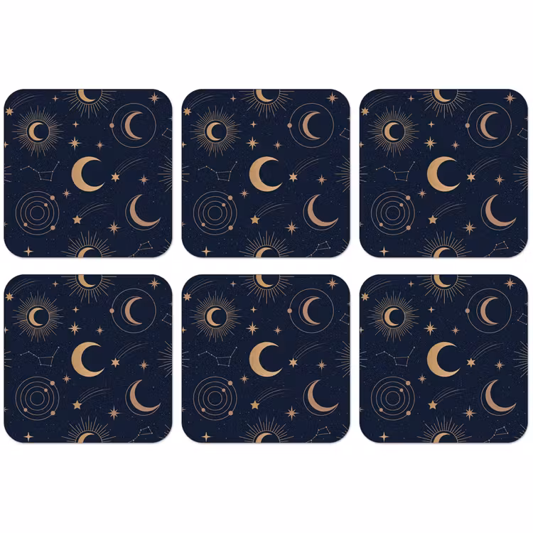 Untersetzer - Mond – Sterne – Gold — 1