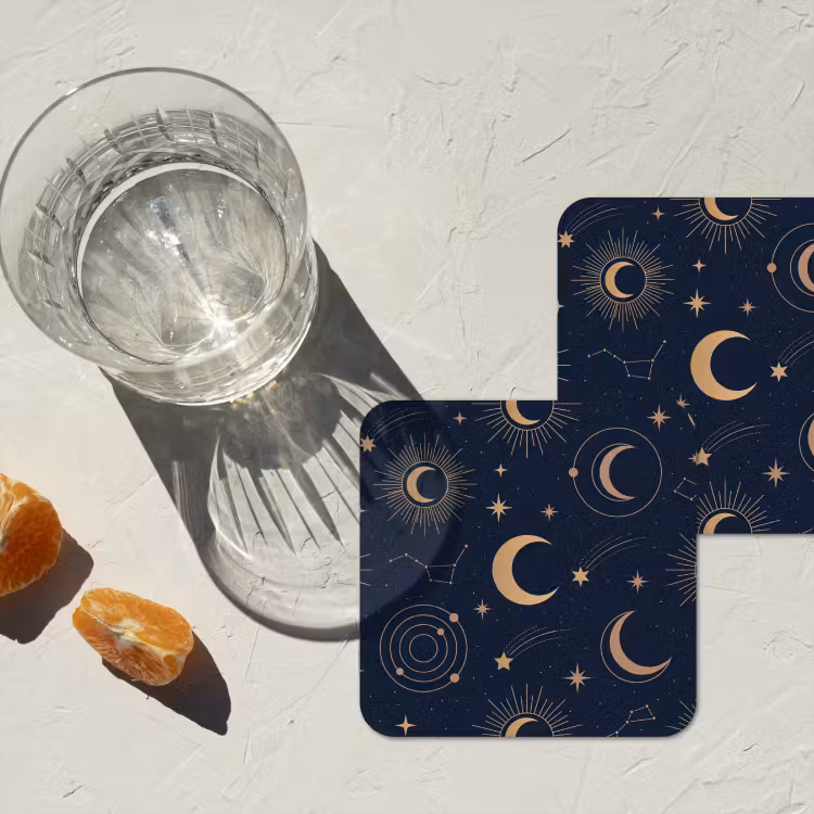 Untersetzer - Mond – Sterne – Gold — 2