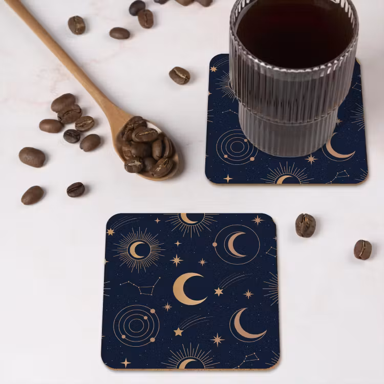Untersetzer - Mond – Sterne – Gold — 4