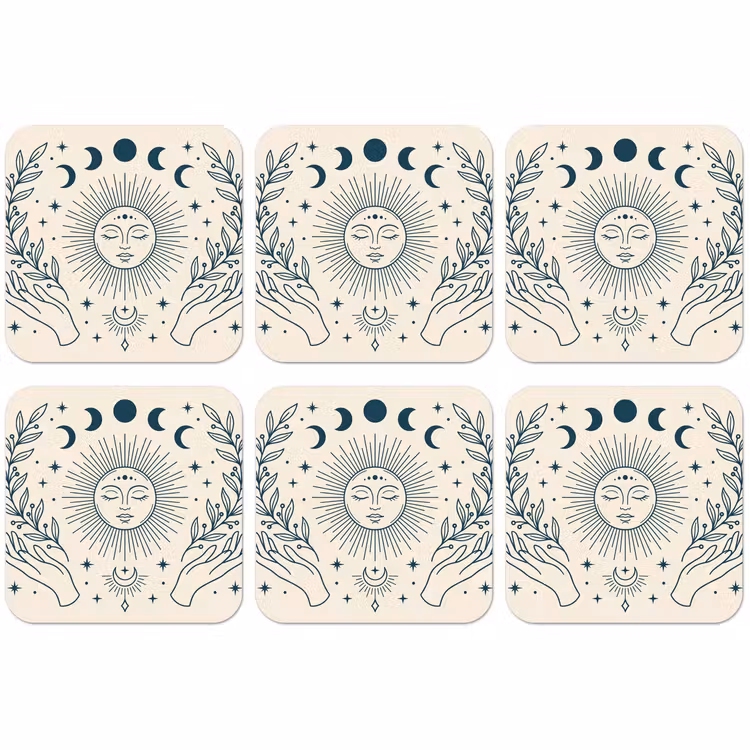 Untersetzer - Sonne-Mond-Illustration — 1
