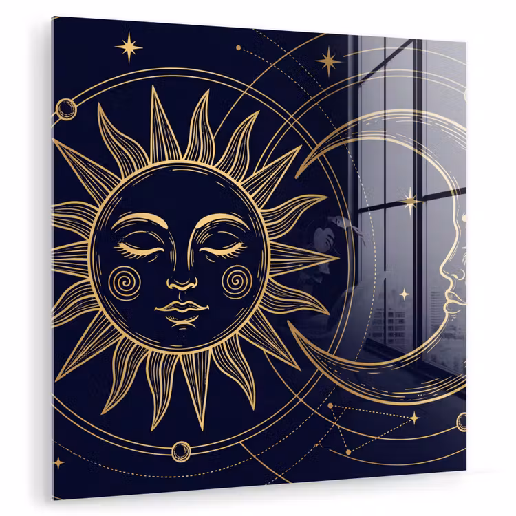 Glasbild - Sonne – Mond – Astrologie — 1