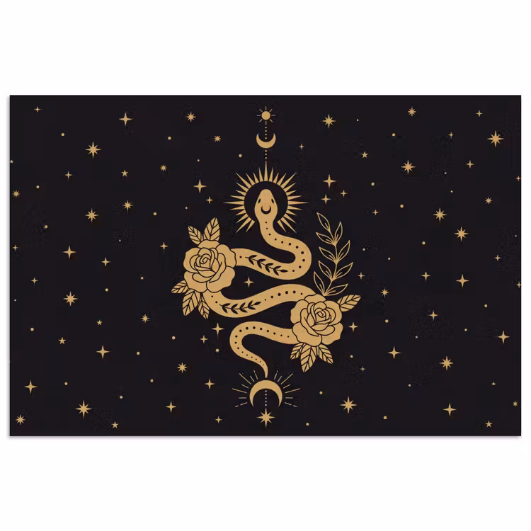 Poster - Schlange – Blumen – Mystik — 1