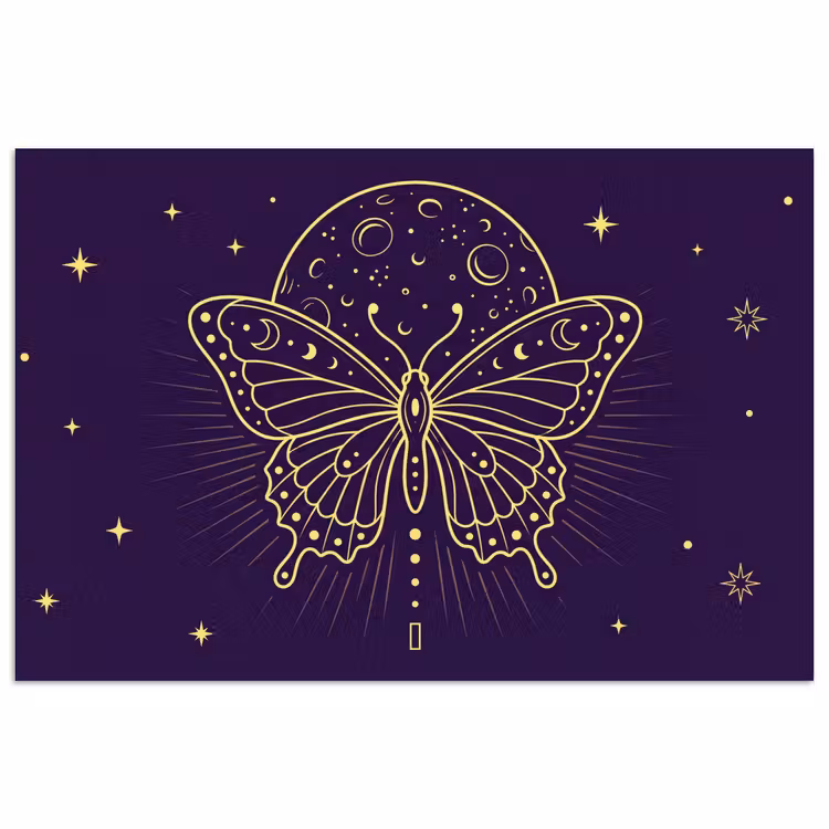 Poster - Schmetterling – Mond – Mystik — 1