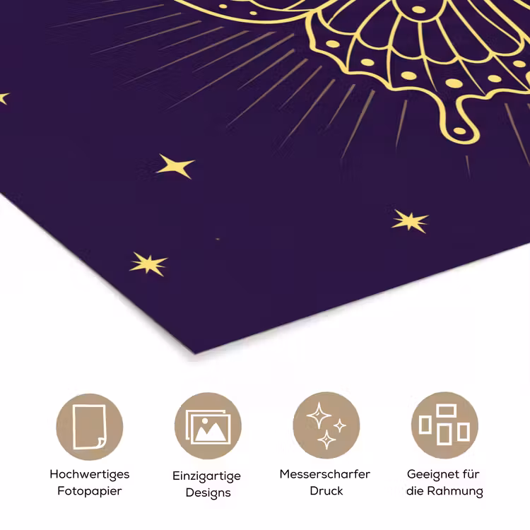 Poster - Schmetterling – Mond – Mystik — 5