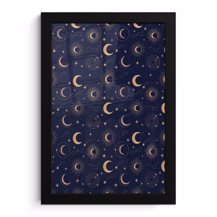 Bilder mit Rahmen - Mond – Sterne – Gold — 1
