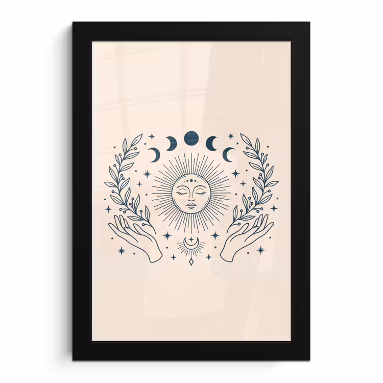 Bilder mit Rahmen - Sonne-Mond-Illustration — 1