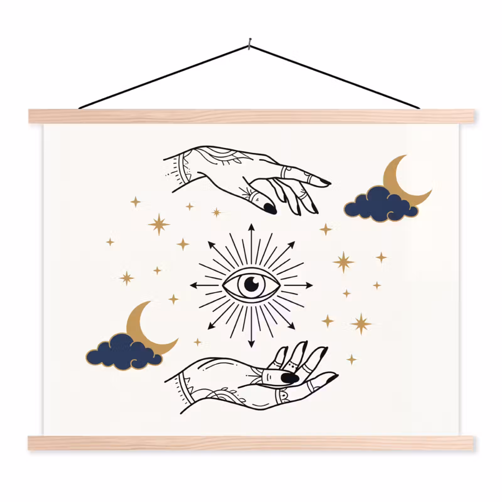 Stoffbild - Hände – Mystik – Symbole — 1