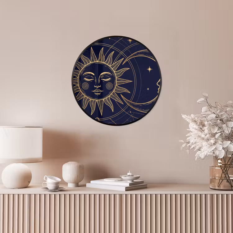 Poster im Rahmen Rund - Sonne – Mond – Astrologie — 5