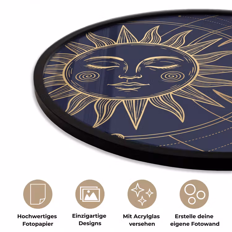 Poster im Rahmen Rund - Sonne – Mond – Astrologie — 6