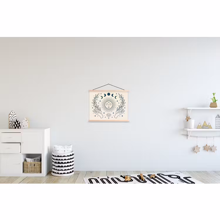 Stoffbild - Sonne-Mond-Illustration — 2