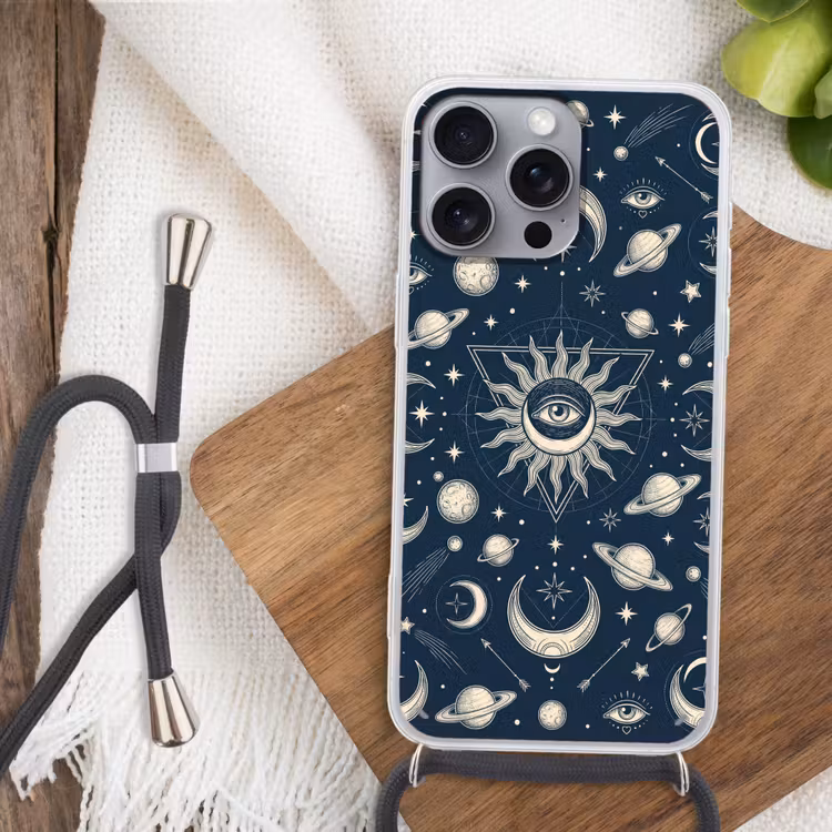 Handyhülle mit Band - Sonne, Mond, Sterne — 3