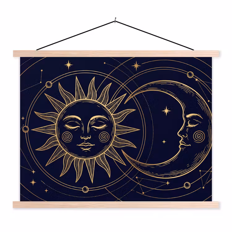 Stoffbild - Sonne – Mond – Astrologie — 1