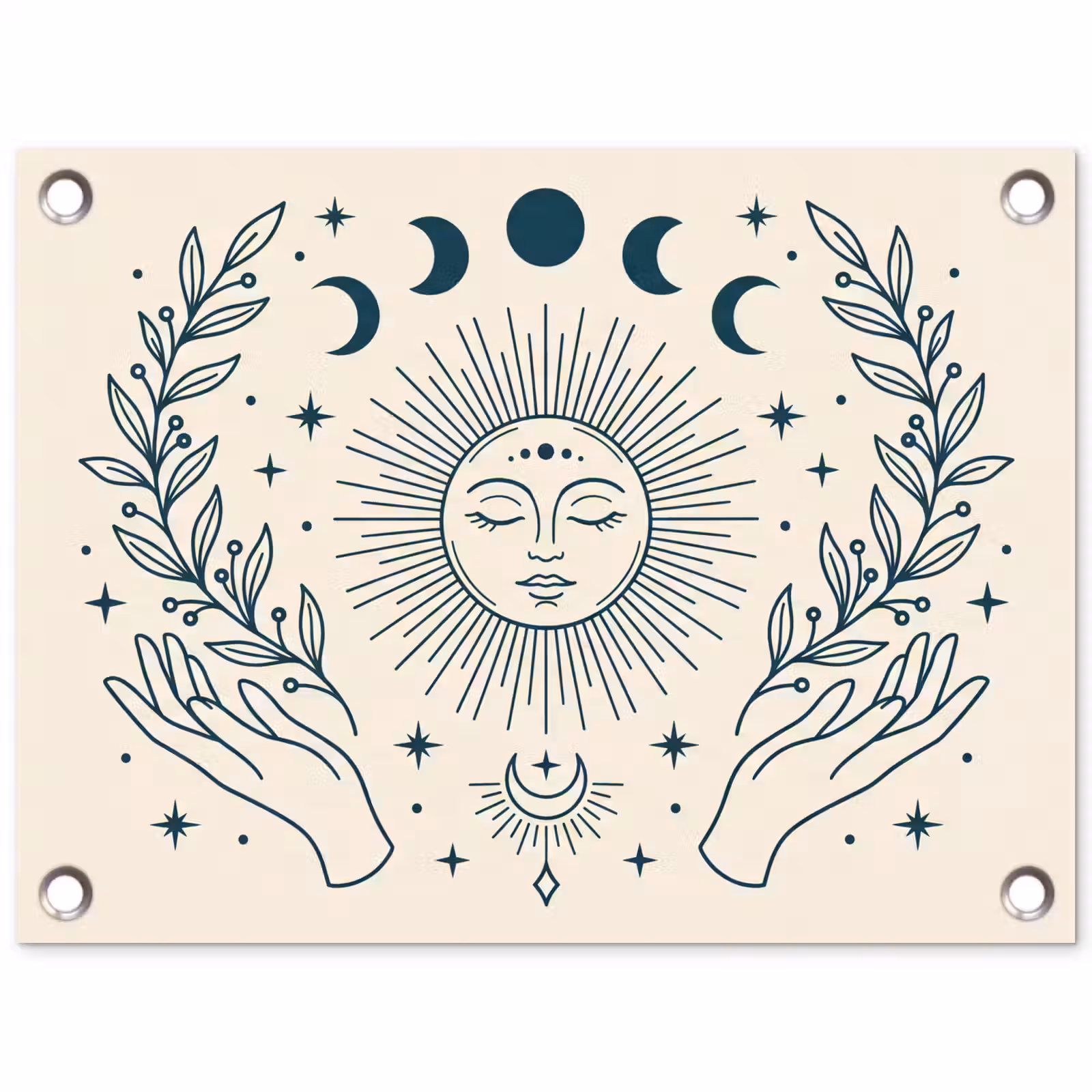 Gartenposter - Sonne-Mond-Illustration — 1