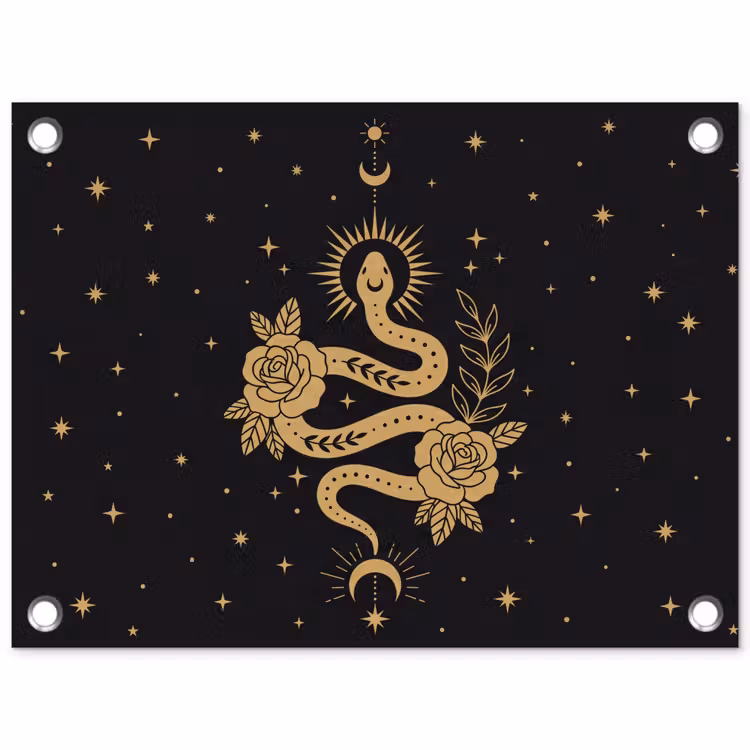Gartenposter - Schlange – Blumen – Mystik — 1