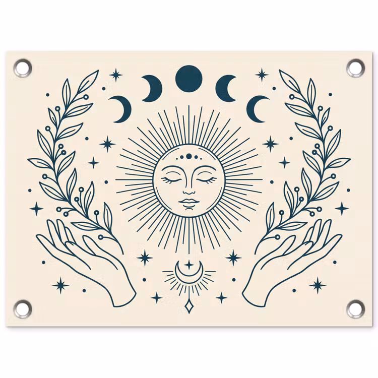 Gartenposter - Sonne-Mond-Illustration — 1