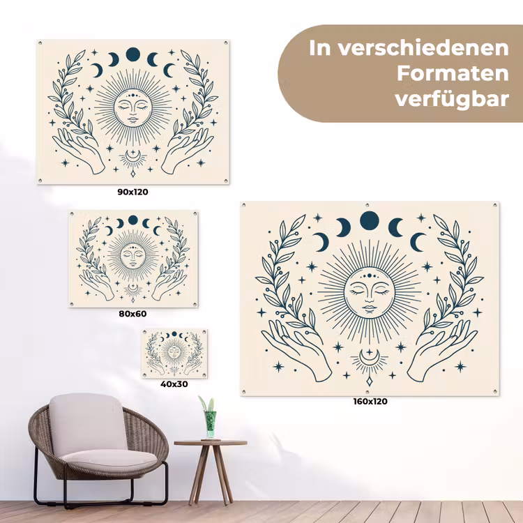 Gartenposter - Sonne-Mond-Illustration — 6