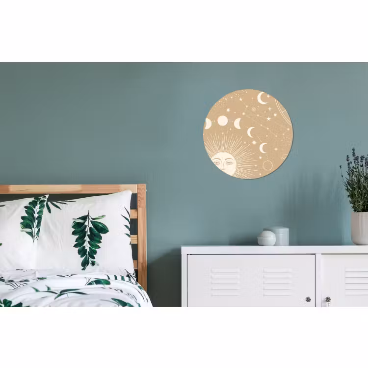 Alu-Dibond-Bild Rund - Sonne – Mond – Sterne — 5