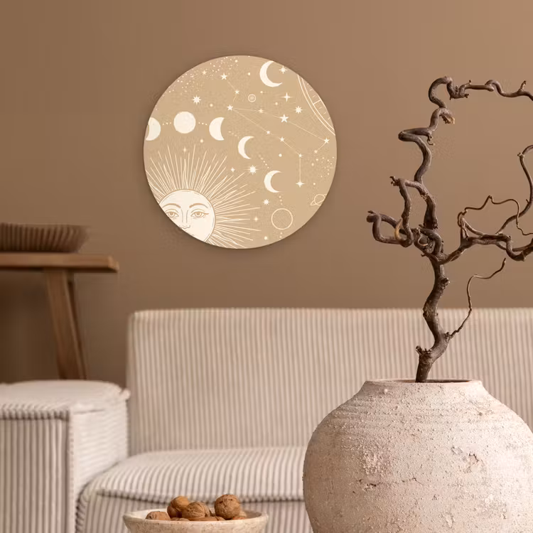 Glasbild Rund - Sonne – Mond – Sterne — 2