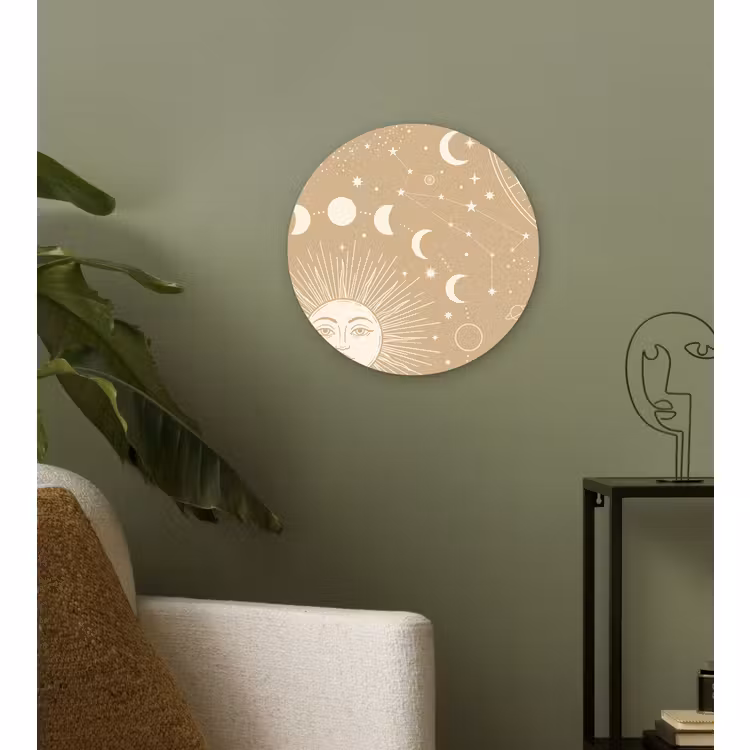 Glasbild Rund - Sonne – Mond – Sterne — 3