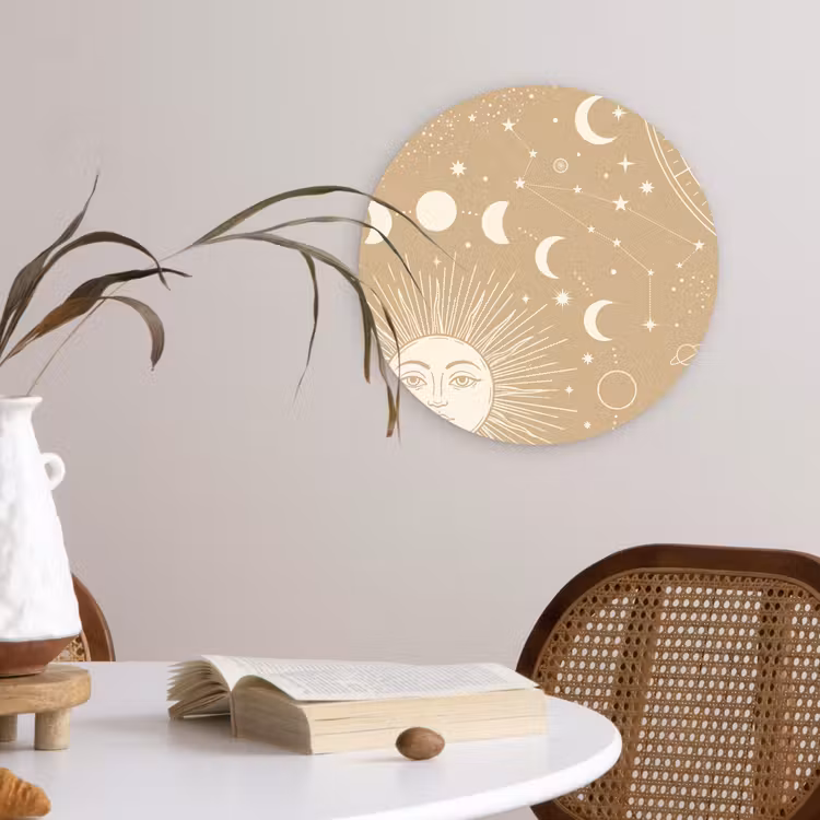 Glasbild Rund - Sonne – Mond – Sterne — 4