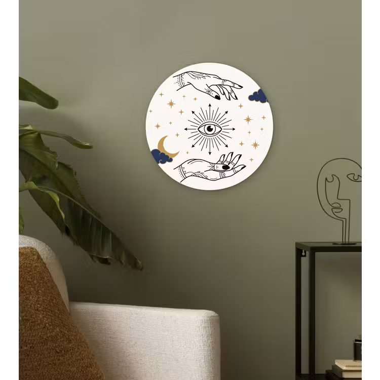 Glasbild Rund - Hände – Mystik – Symbole — 3