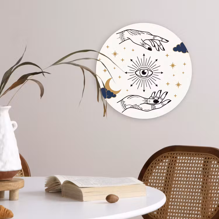 Glasbild Rund - Hände – Mystik – Symbole — 4