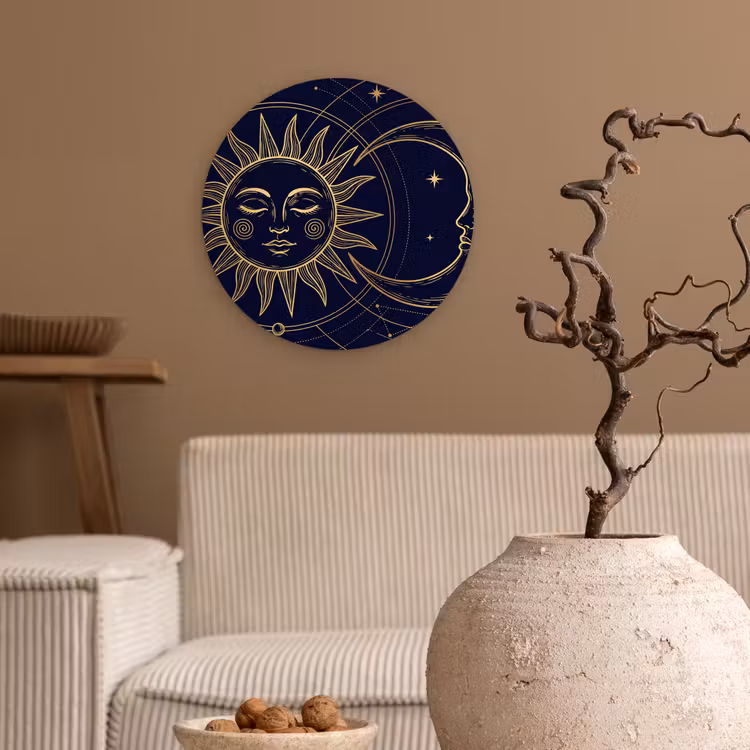 Glasbild Rund - Sonne – Mond – Astrologie — 2
