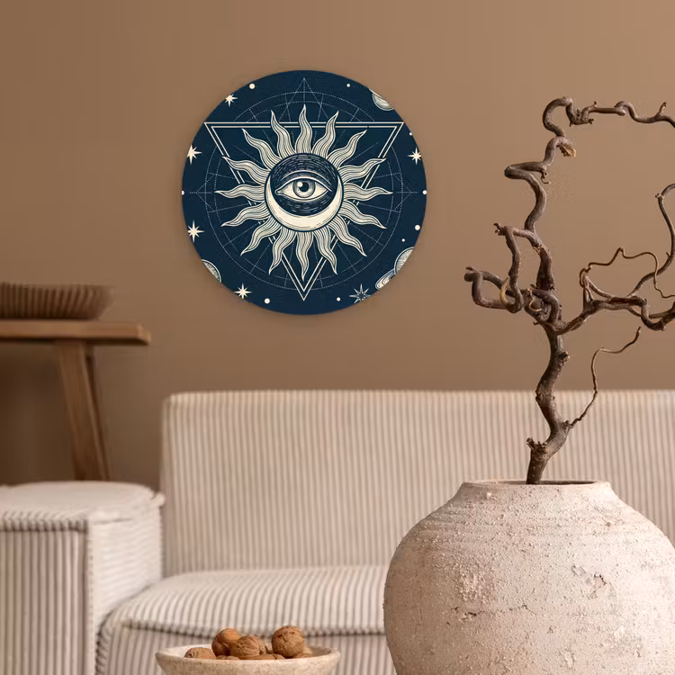 Glasbild Rund - Sonne, Mond, Sterne — 2