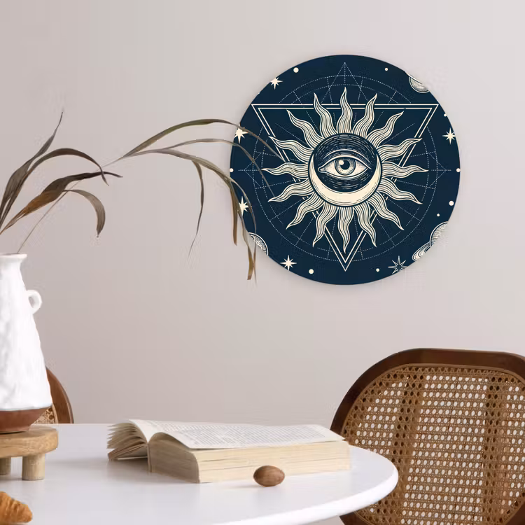 Glasbild Rund - Sonne, Mond, Sterne — 4