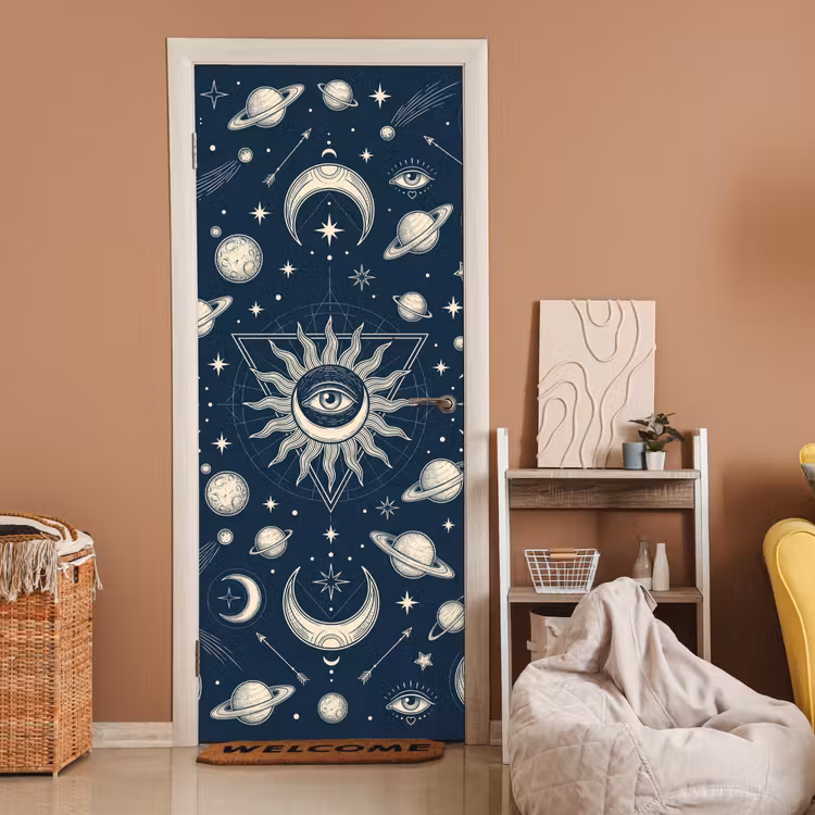 Türtapete - Sonne, Mond, Sterne — 2