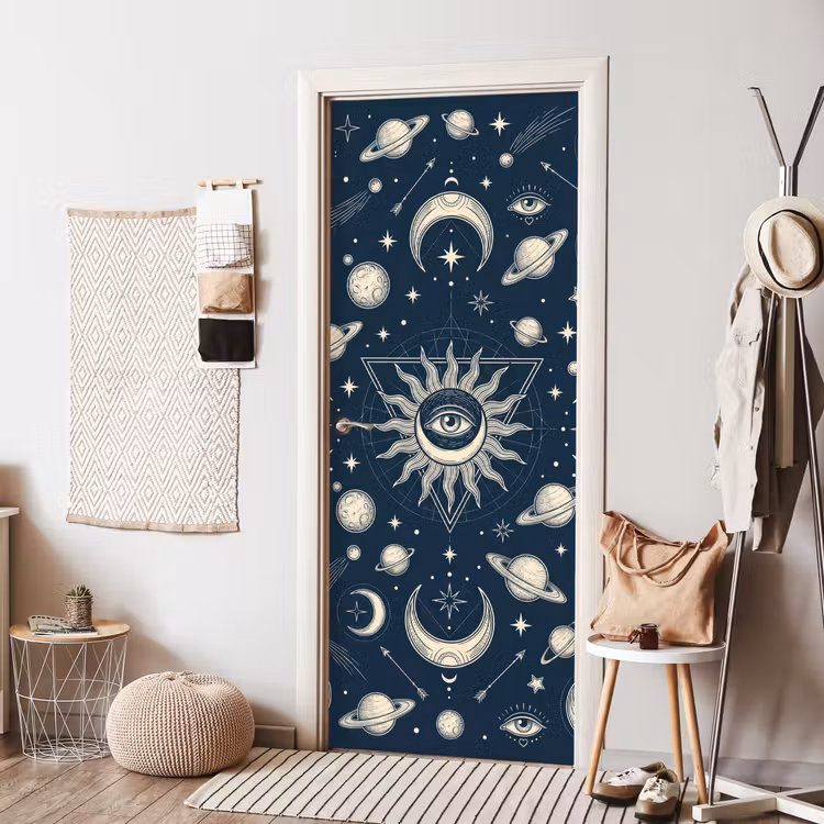 Türtapete - Sonne, Mond, Sterne — 7