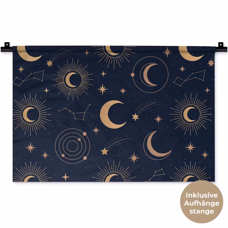 Wandteppich - Mond – Sterne – Gold — 9