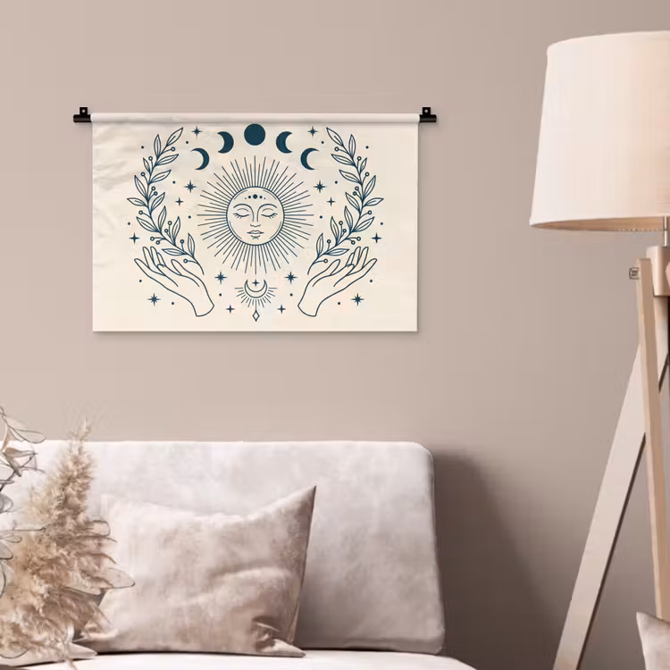 Wandteppich - Sonne-Mond-Illustration — 2