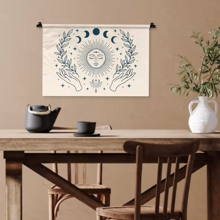 Wandteppich - Sonne-Mond-Illustration — 3
