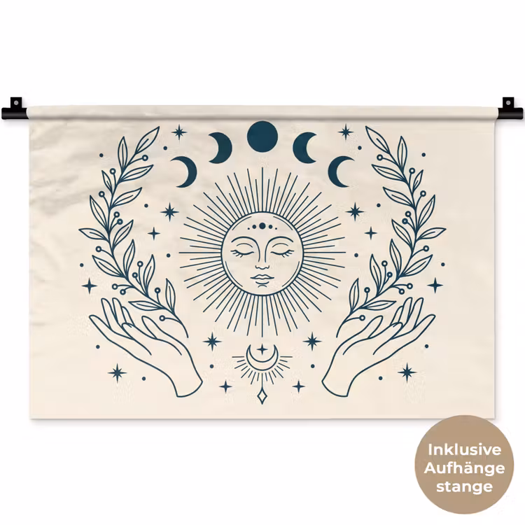Wandteppich - Sonne-Mond-Illustration — 9