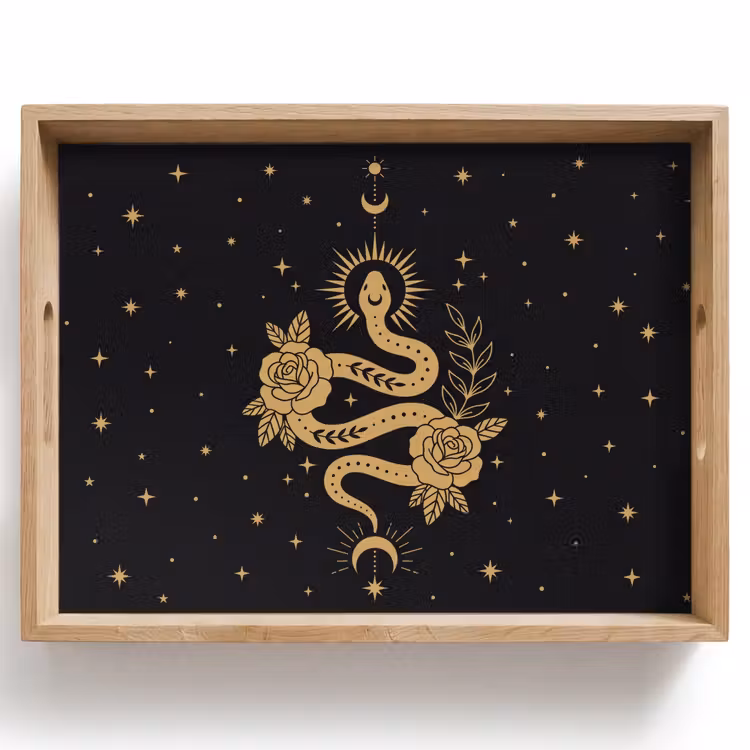 Tablett - Schlange – Blumen – Mystik — 1