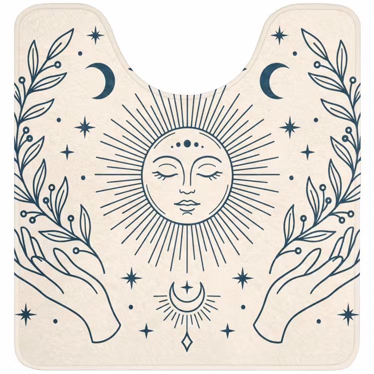 WC Vorleger - Sonne-Mond-Illustration — 1