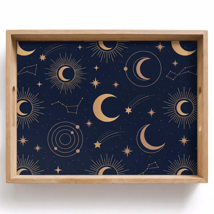 Tablett - Mond – Sterne – Gold — 1