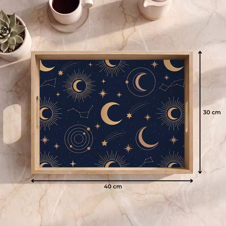 Tablett - Mond – Sterne – Gold — 9