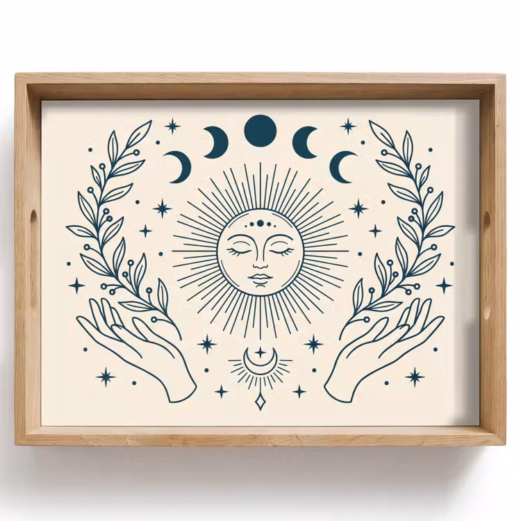 Tablett - Sonne-Mond-Illustration — 1
