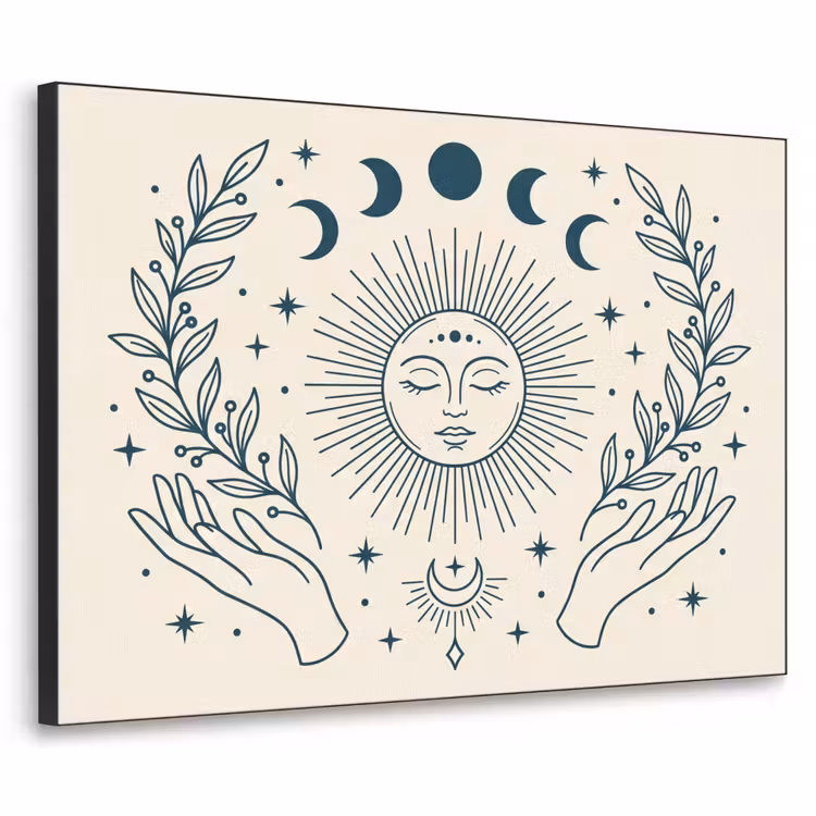 Art Frame - Sonne-Mond-Illustration — 1
