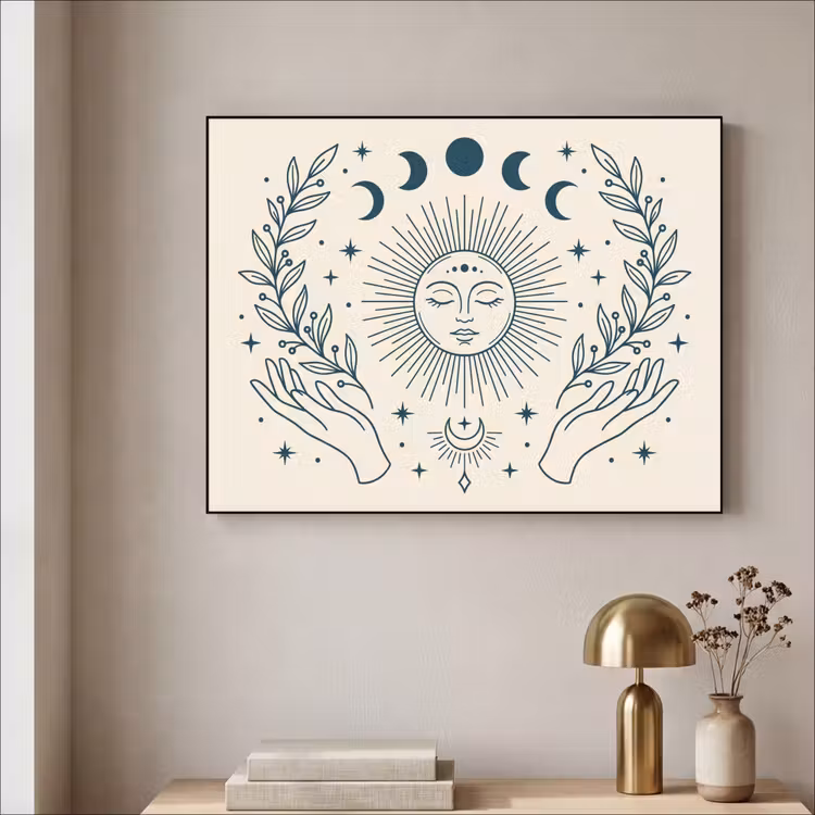 Art Frame - Sonne-Mond-Illustration — 4
